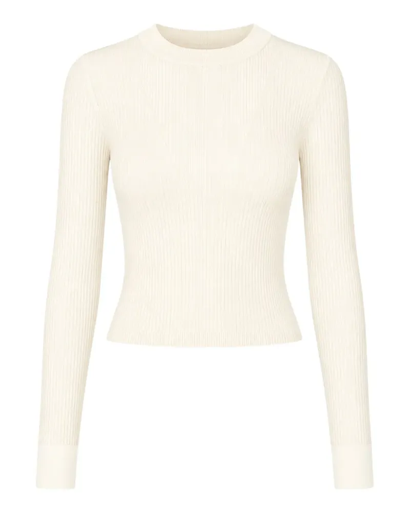 Max Mara Gerippter Pullover im Metallic-Look - Nude Nude
