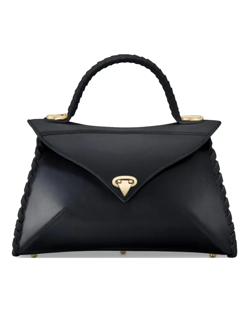 Tyler Ellis medium LJ whipstitch-leather tote bag - Schwarz Schwarz