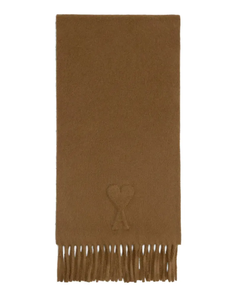 AMI Paris Ami de Coeur Schal mit Fransen - Braun Braun