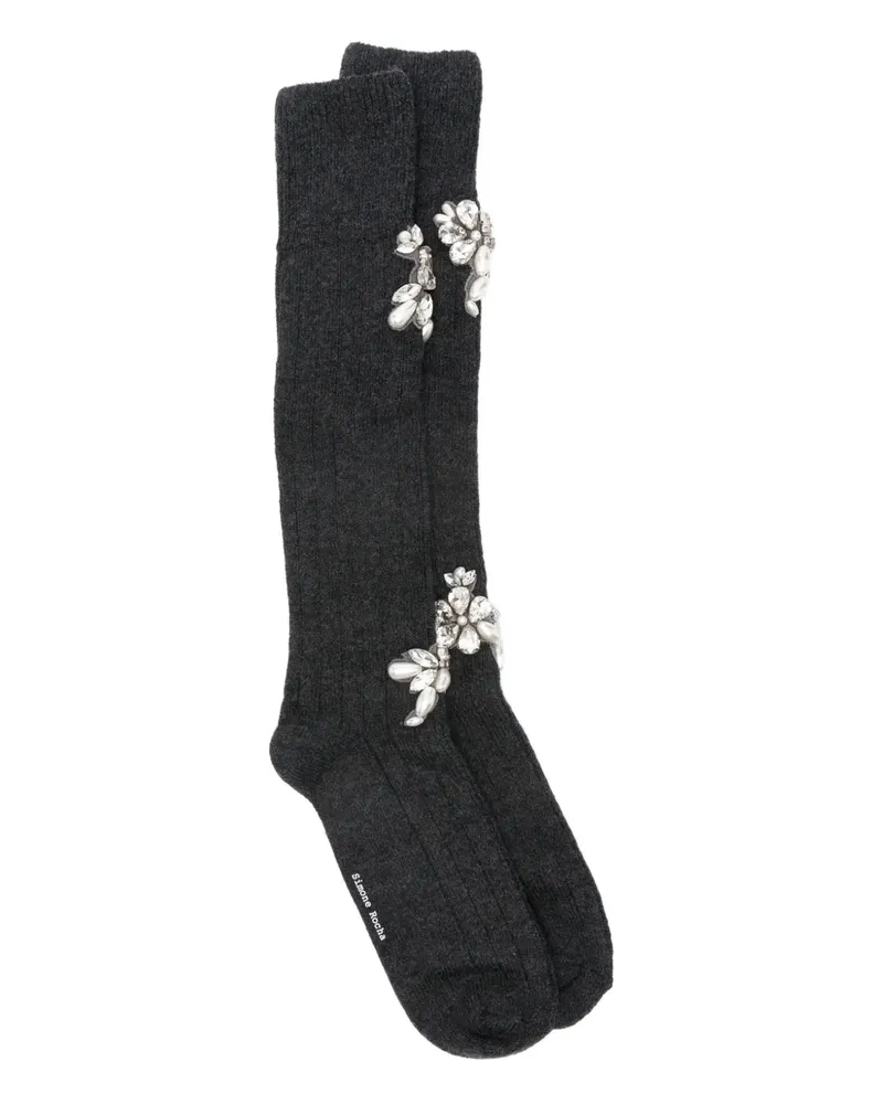 Simone Rocha Verzierte Kniestrümpfe - Grau Grau