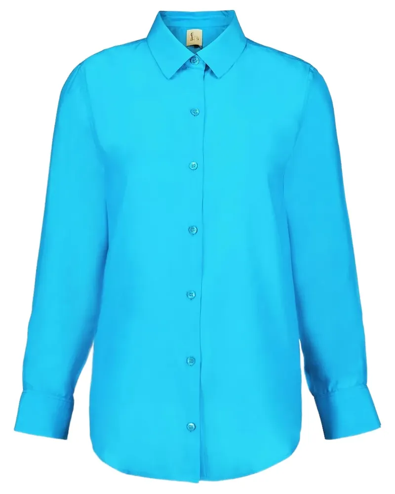 PAULA Hemd aus Seide - Blau Blau