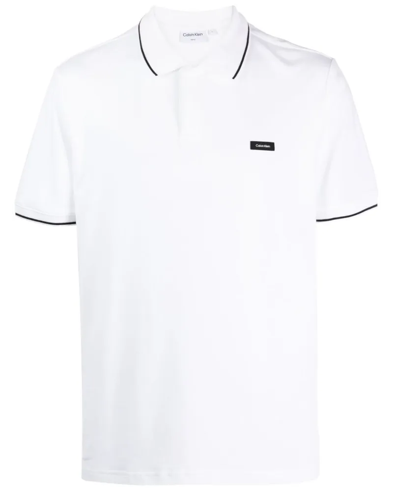 Calvin Klein Poloshirt mit Logo-Applikation - Weiß Weiß