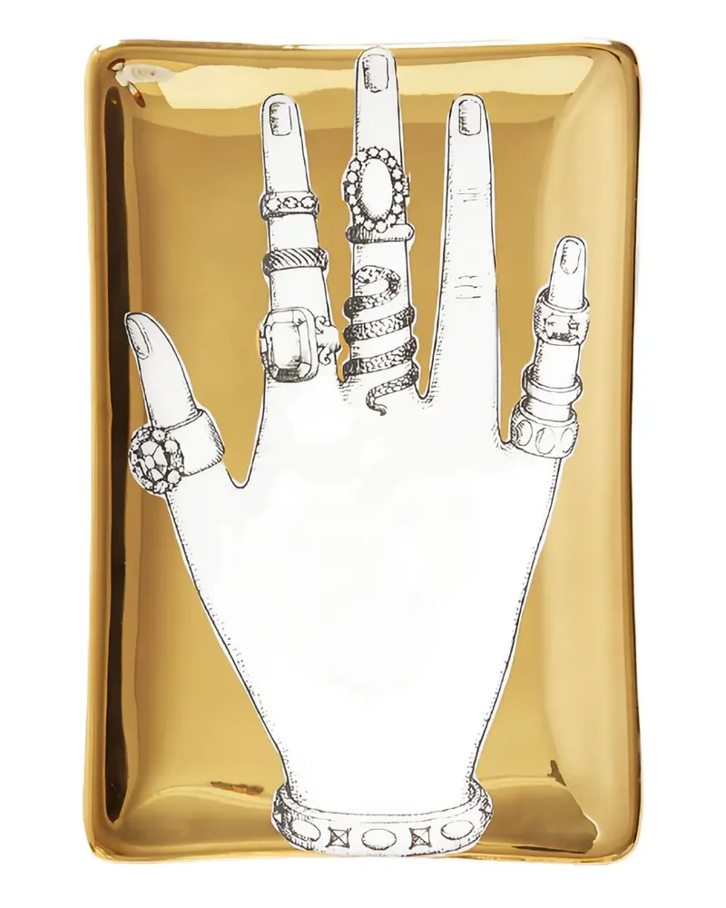 Fornasetti Wandteller mit Hand-Print - Gold Gold