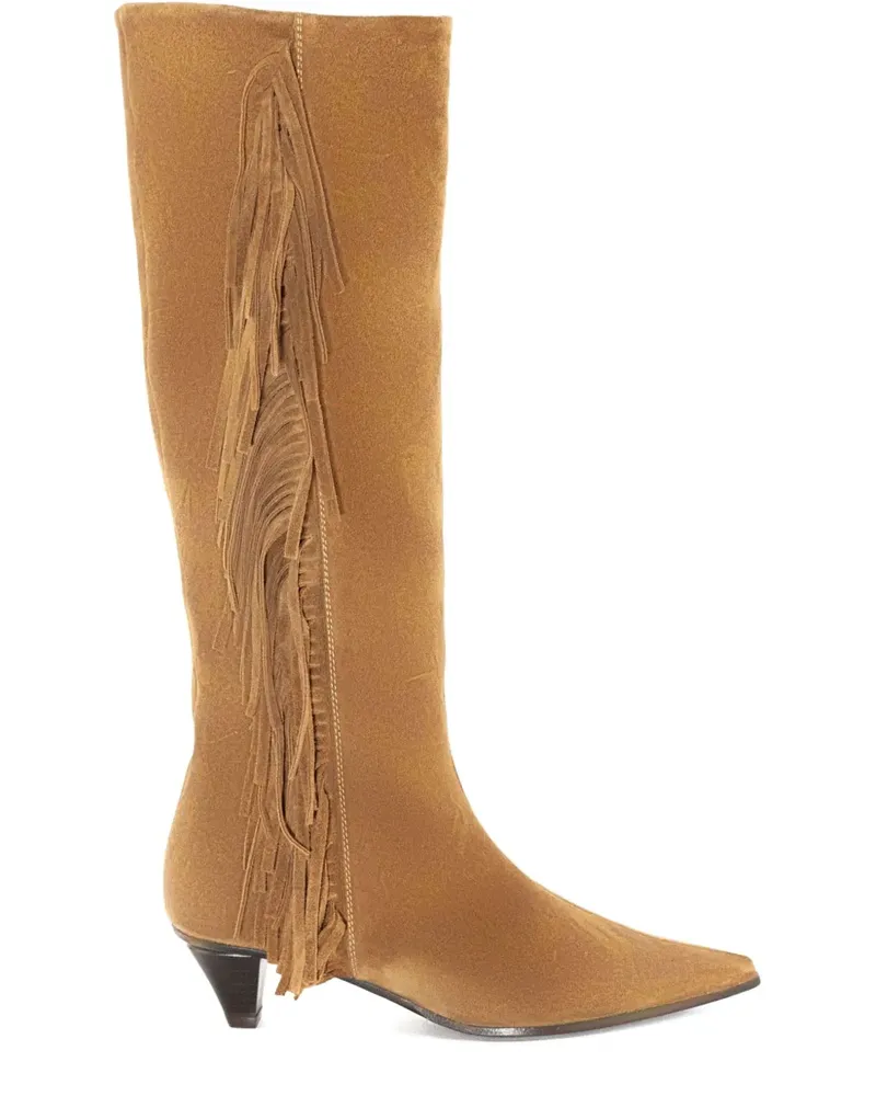 FESTA Milano Spitze Stiefel mit Fransen 40mm - Braun Braun