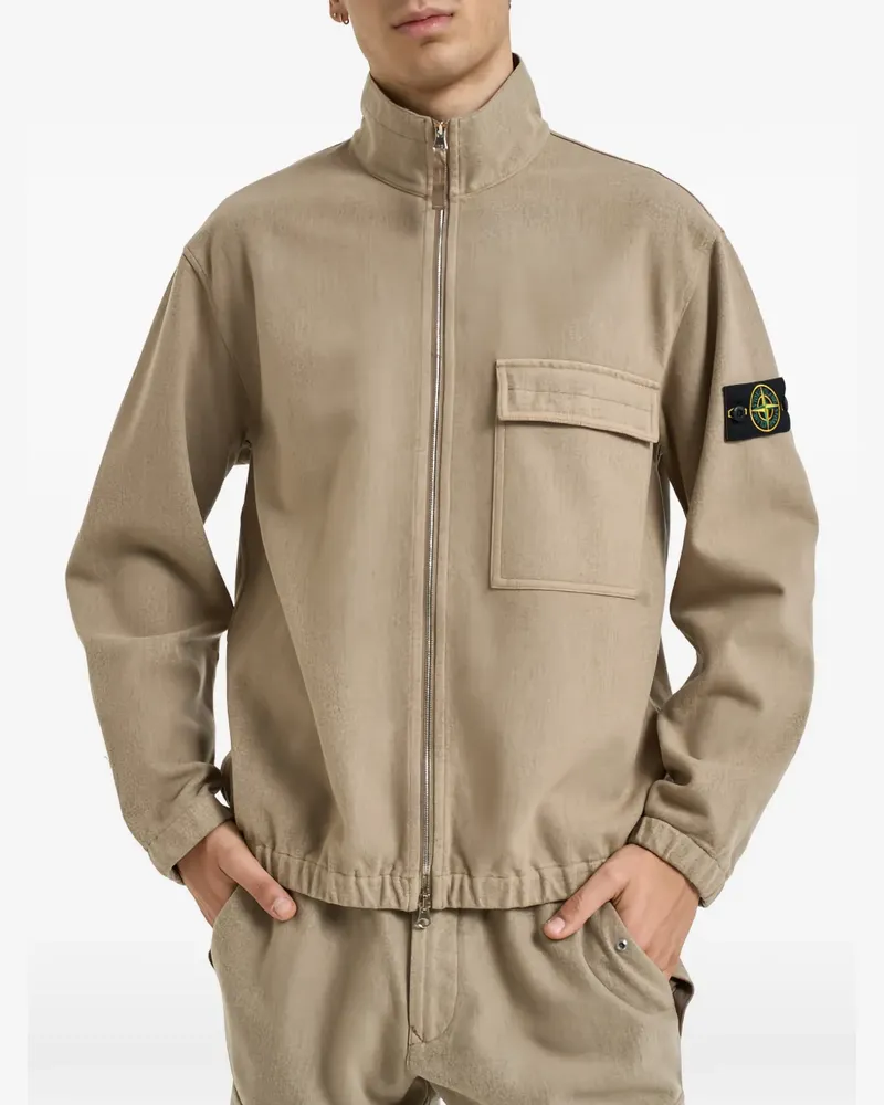 Stone Island 1200033 Flanell-TC Hemdjacke aus Wolle und Nylon - Nude Nude