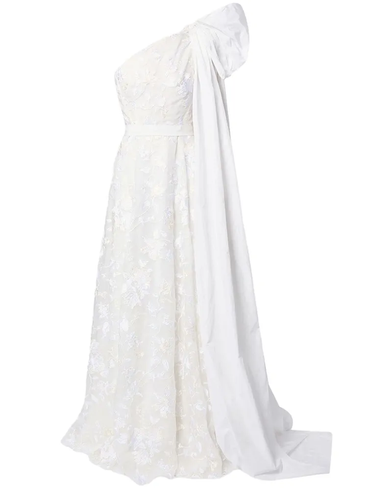 Erdem Bestickte Hanne One-Shoulder-Robe - Nude Nude