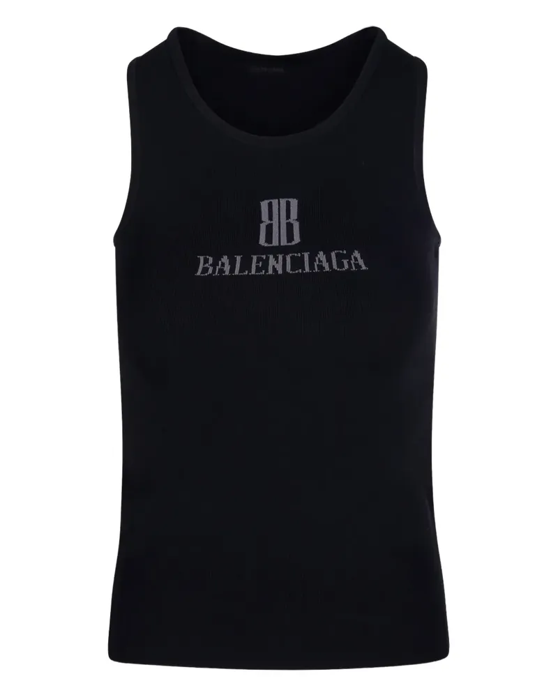 Balenciaga Trägershirt mit Logo-Print - Schwarz Schwarz