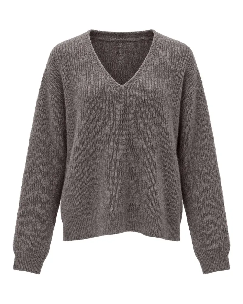 C.T.plage V-neck ribbed-knit sweater - Grau Grau