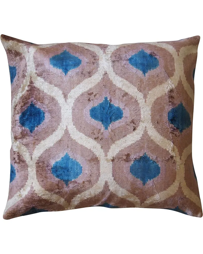 Les-Ottomans Jacquard-Kissen aus Samt-Seidengemisch - Nude Nude