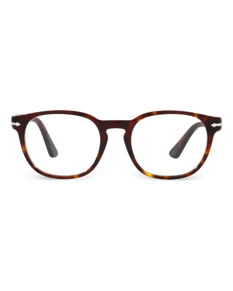 Persol Brille mit ovalem Gestell - Braun Braun