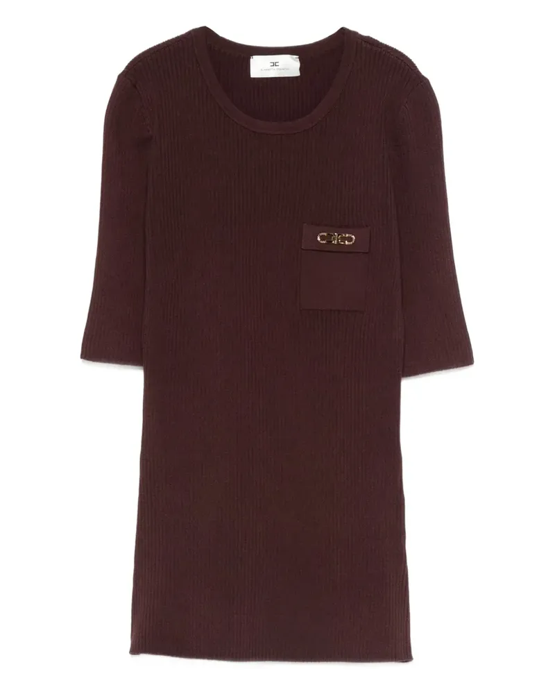 Elisabetta Franchi Geripptes T-Shirt - Braun Braun