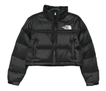 Gefütterte Cropped-Jacke - Schwarz