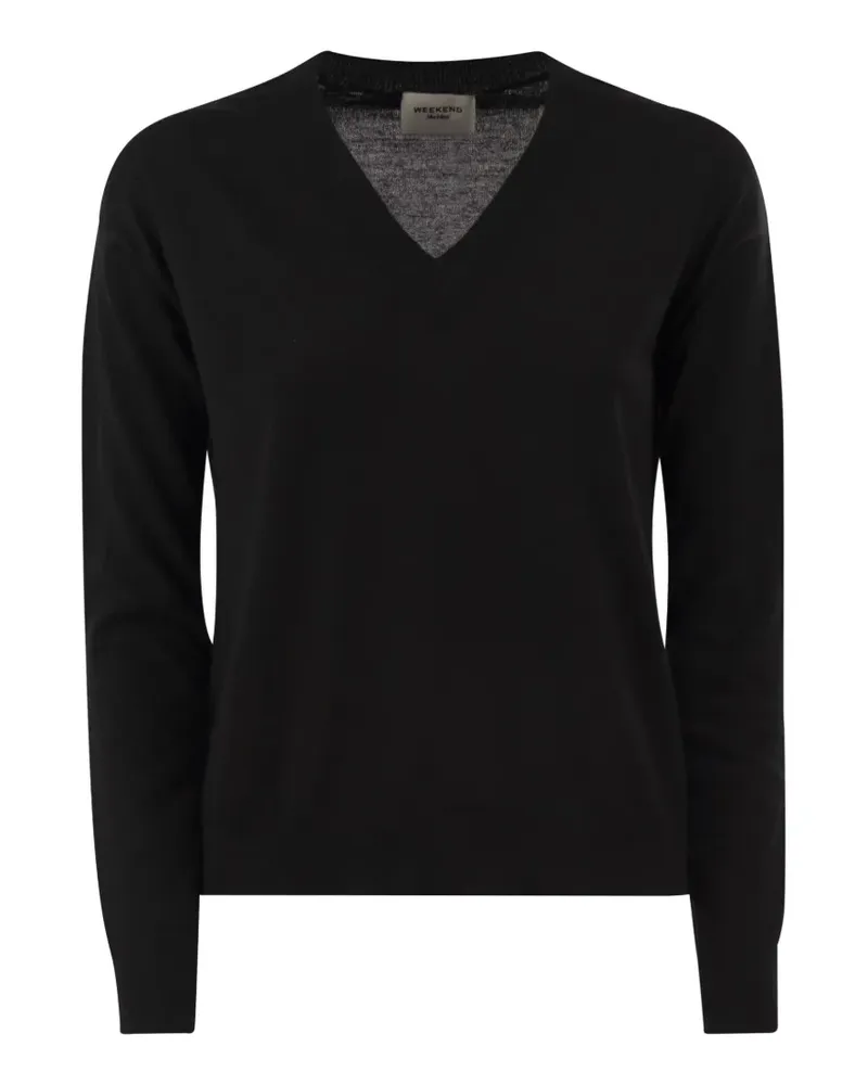 Max Mara Pullover mit V-Ausschnitt - Schwarz Schwarz