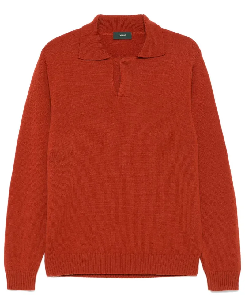 Zanone Poloshirt aus Schurwolle - Orange Orange