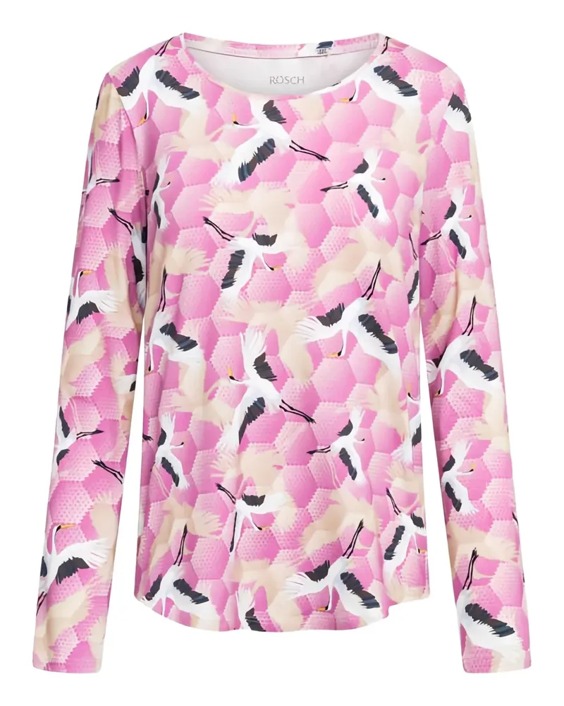 Rösch round-neck birds-graphic pyjama top - Rosa Rosa