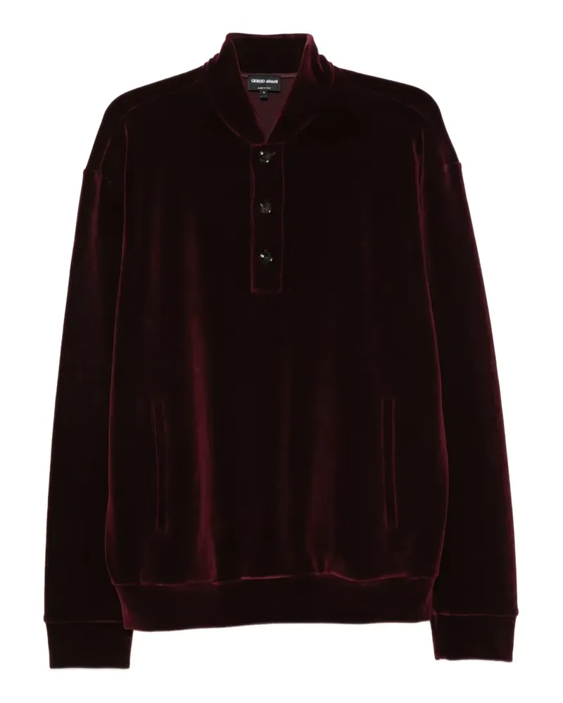 Giorgio Armani Strukturiertes Sweatshirt mit Schalkragen - Rot Rot