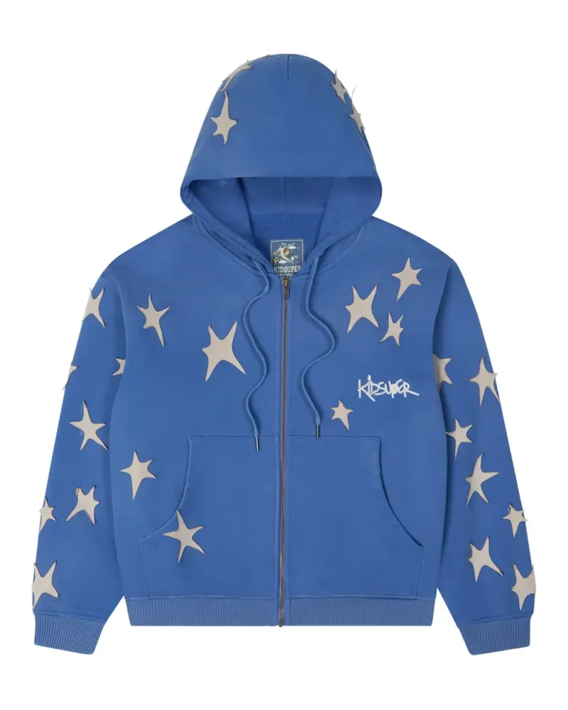 KidSuper star appliqué zip hoodie - Blau Blau