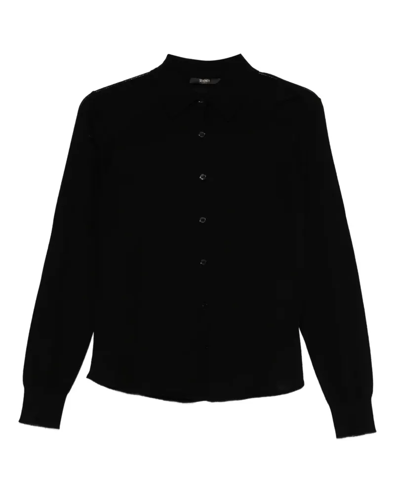 Seventy Bluse mit Knopfverschluss - Schwarz Schwarz