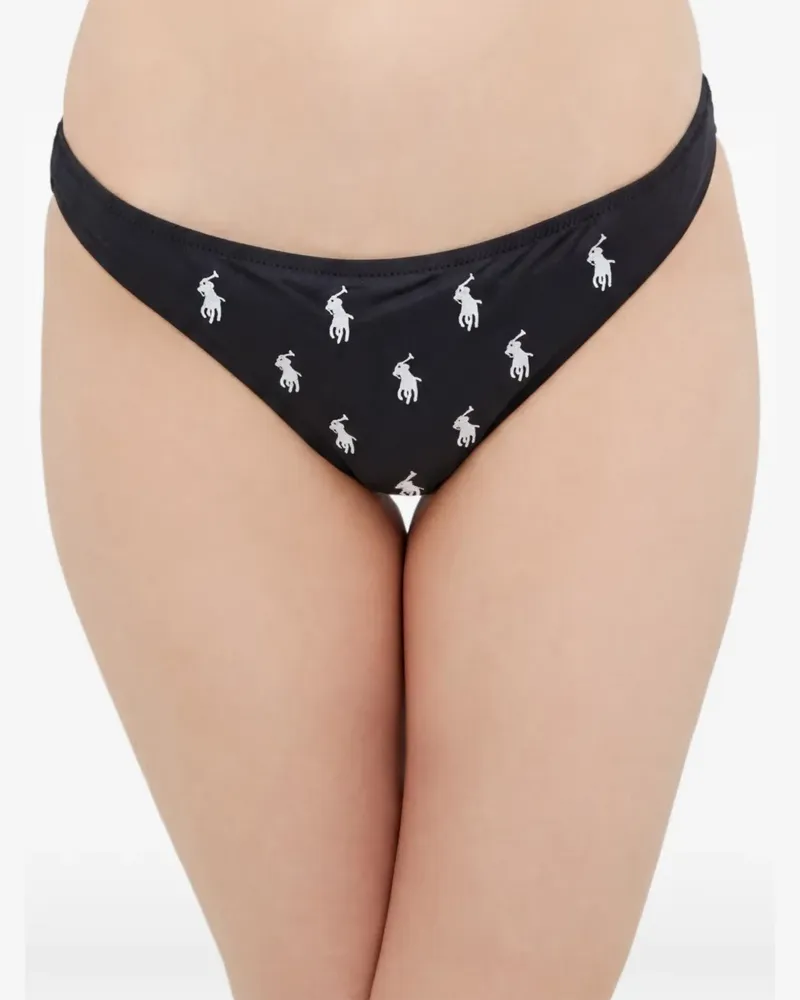 Ralph Lauren Bikinihöschen mit Logo-Print - Schwarz Schwarz