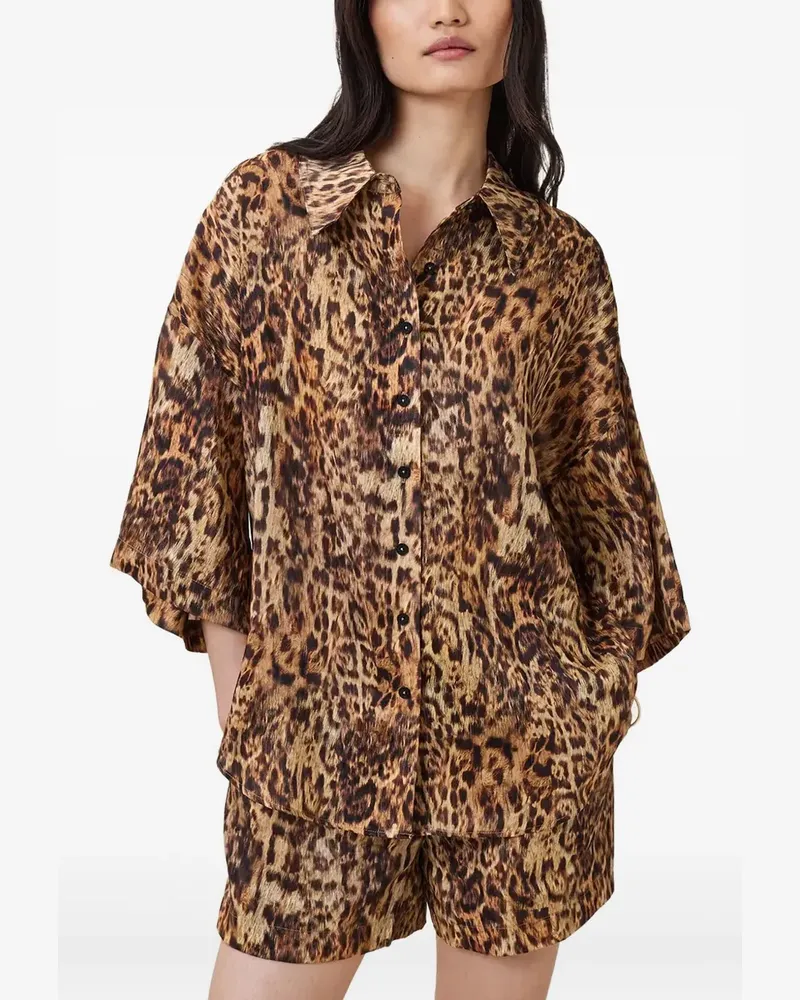 AllSaints Charli Hemd mit Leoparden-Print - Braun Braun