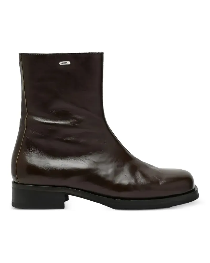 Our Legacy square toe plate leather boots - Braun Braun