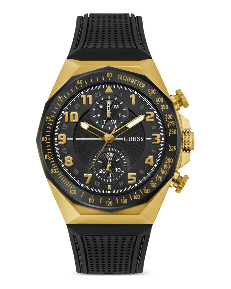 Guess multi-function tachymeter 46mm watch - Schwarz Schwarz