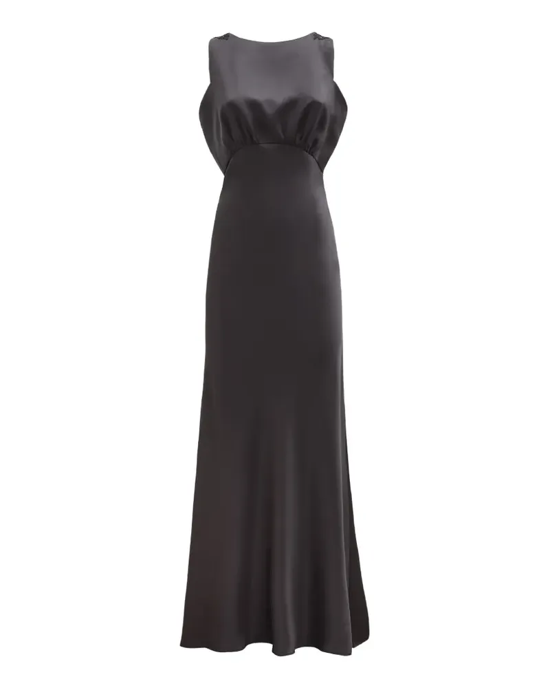 Loretta Caponi Scilla lace-back silk maxi dress - Schwarz Schwarz