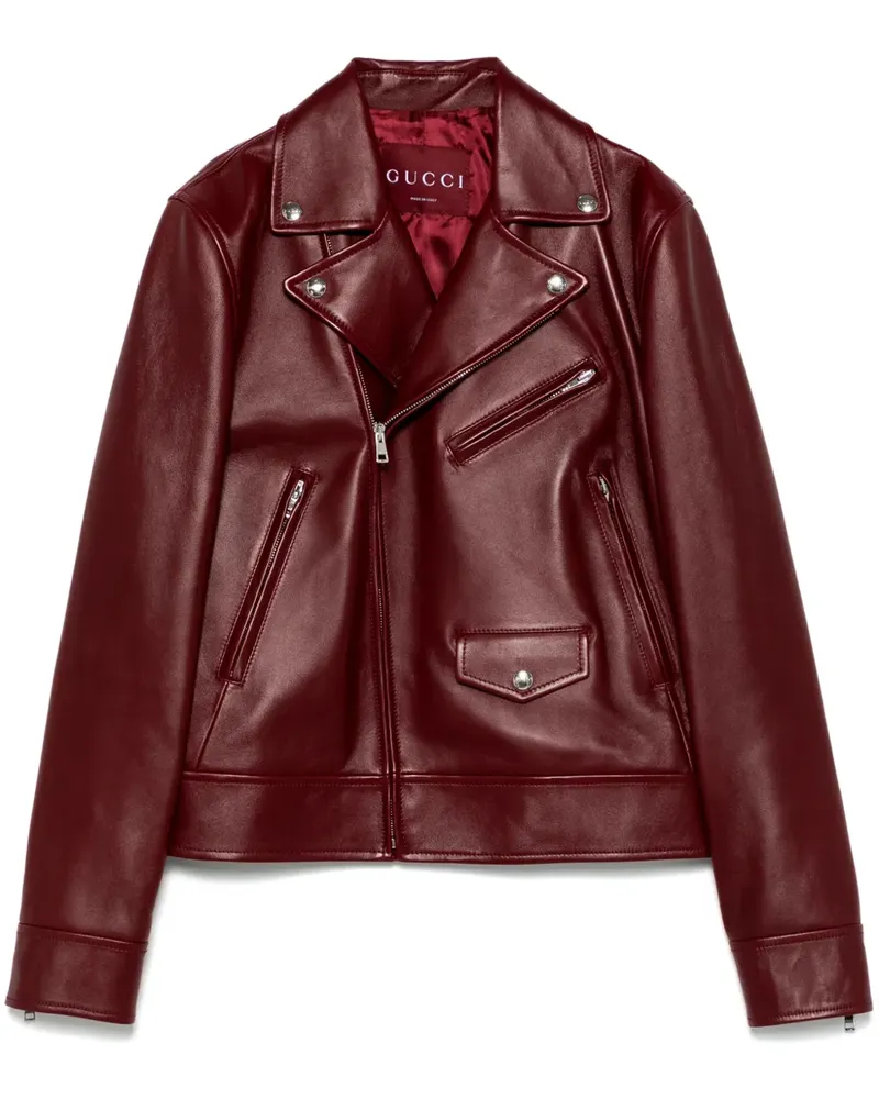 Gucci Bikerjacke aus Leder - Rot Rot