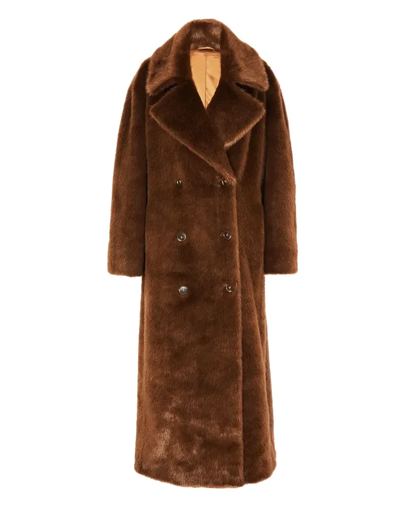 FRANKIE Shop Joni Mantel aus Faux Fur - Braun Braun
