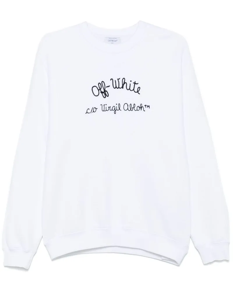 OFF-WHITE Sweatshirt mit Logo-Stickerei Weiß