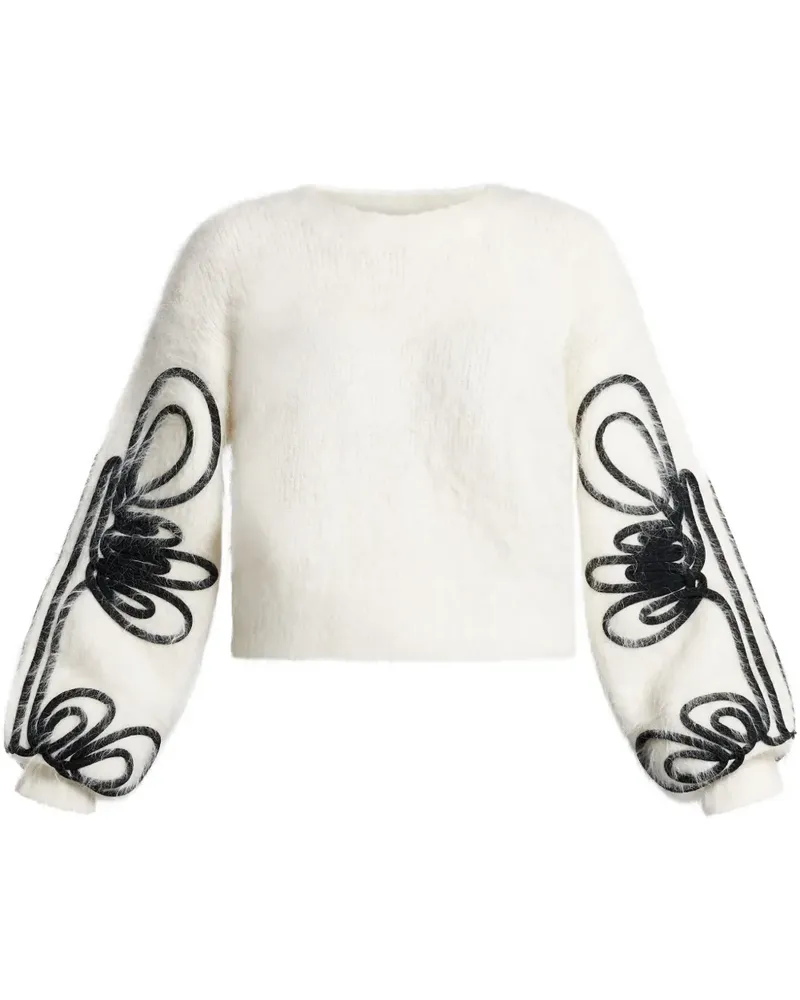 Aje. Bestickter Pullover - Weiß Weiß
