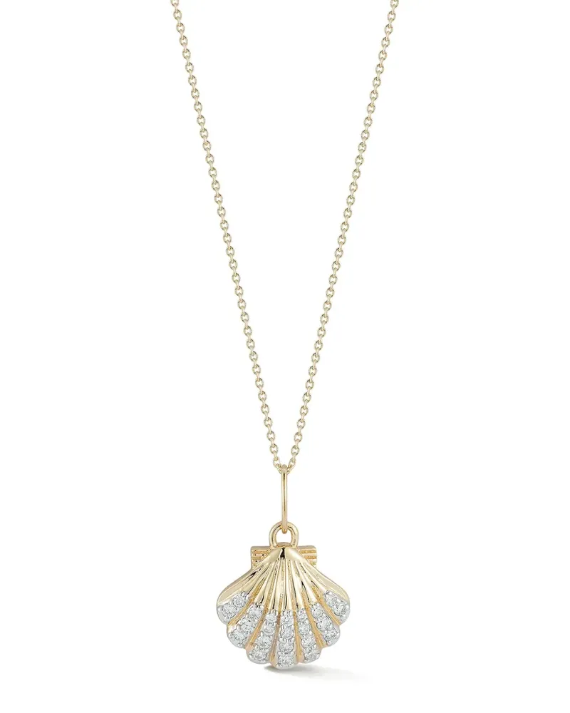 MATEO 14kt Venus Goldhalskette mit Diamant Gold