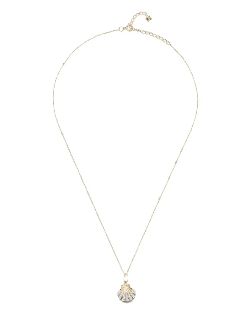 MATEO 14kt Venus Goldhalskette mit Diamant Gold