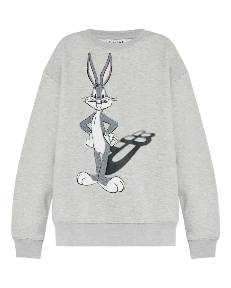 MUNTHE x Looney Tunes Sweatshirt mit Bugs-Bunny-Detail - Grau Grau