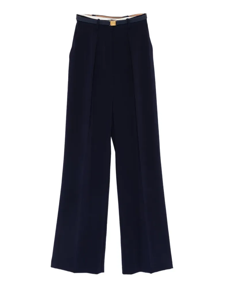Elisabetta Franchi Wide-Leg-Hose mit Gürtel - Blau Blau