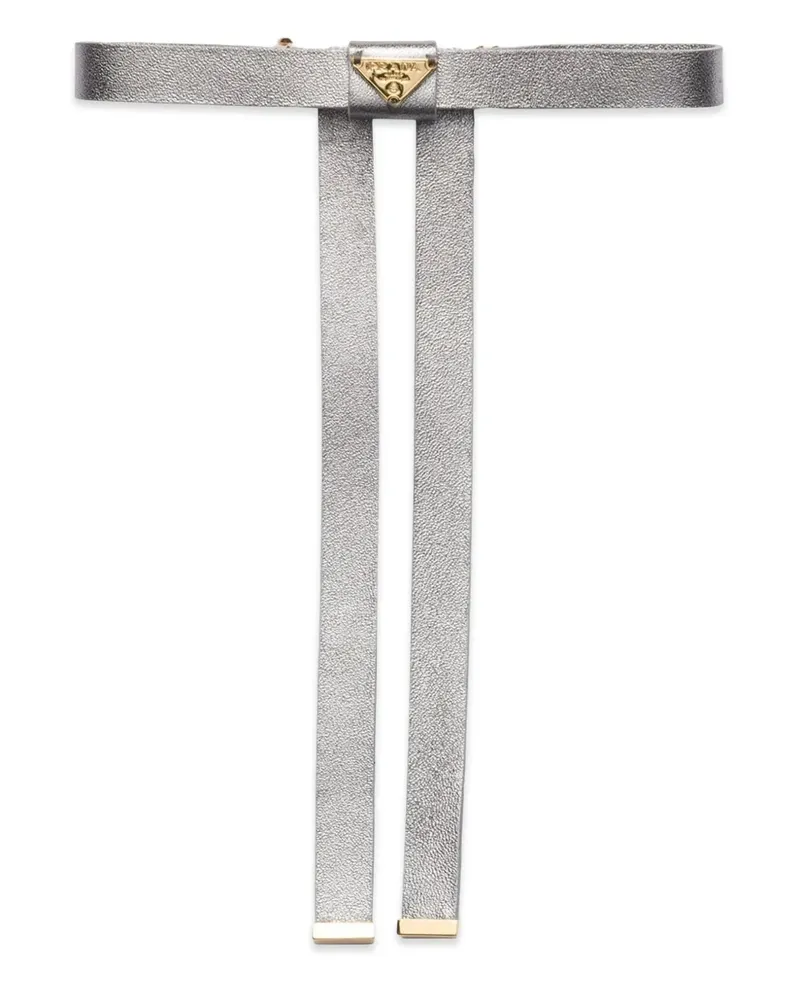 Prada Haarspange mit Logo - Grau Grau