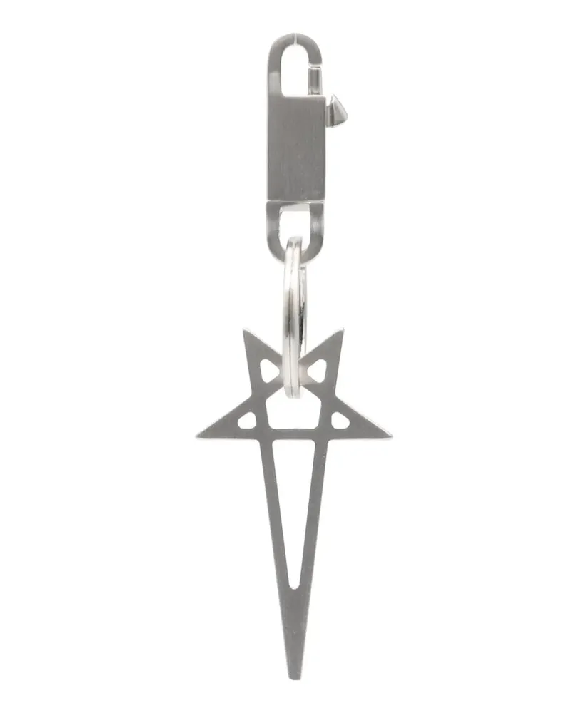 Rick Owens Schlüsselanhänger mit Pentagramm - Silber Silber
