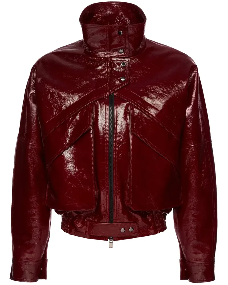 Magda Butrym Klassische Lederjacke - Rot Rot