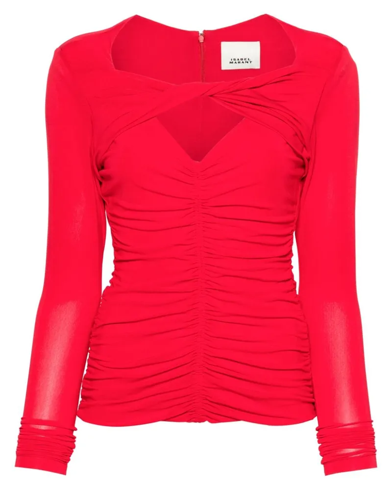 Isabel Marant Geraffte Vandalia Bluse - Rot Rot
