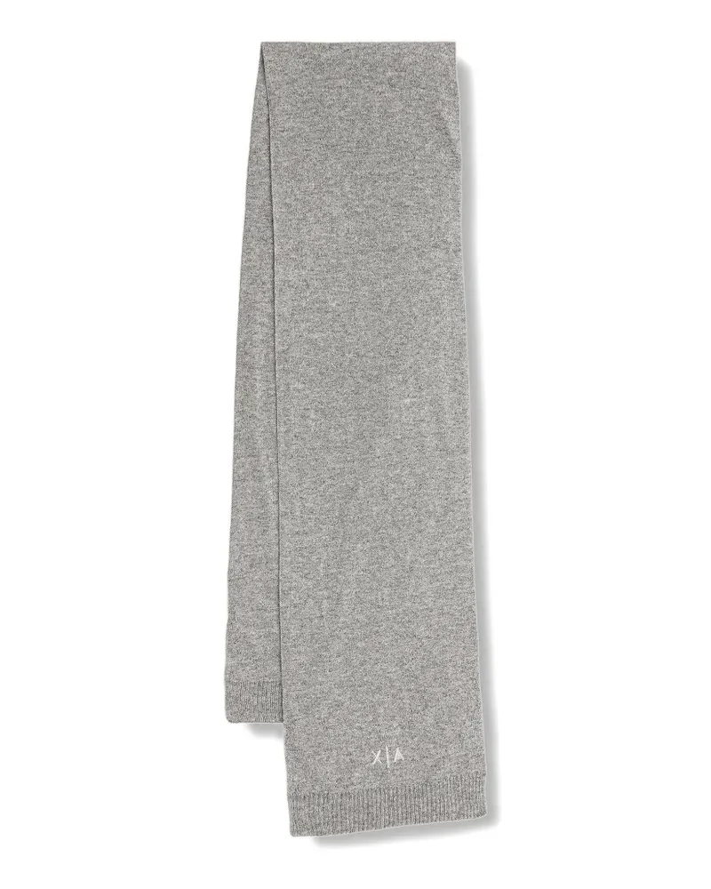 Armani Exchange logo-embroidered scarf - Grau Grau