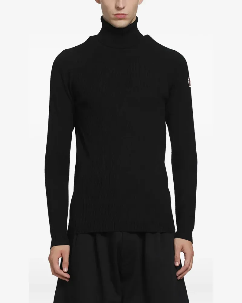 Moncler Gerippter Rollkragenpullover - Schwarz Schwarz