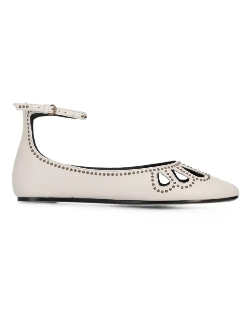 Isabel Marant stud-embellished cutout ballet flats - Nude Nude