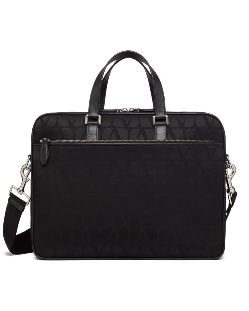 Valentino Garavani Toile Iconographe Aktentasche - Schwarz Schwarz