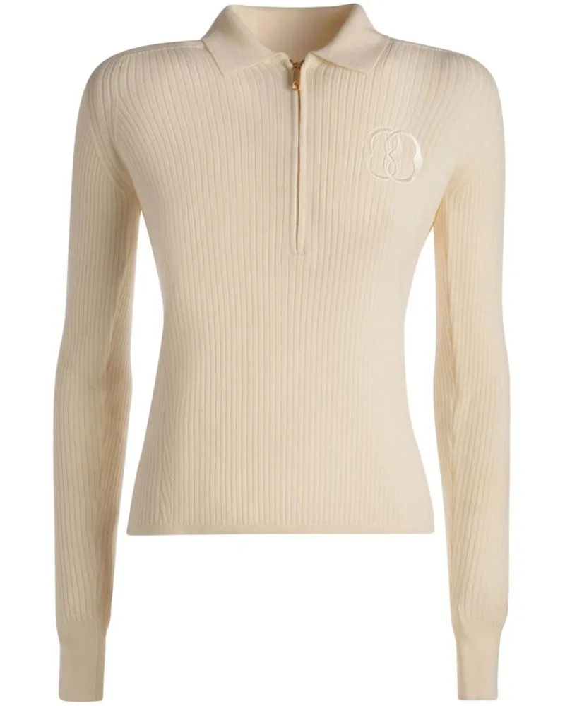 Bally Gerippter Pullover mit Logo Nude