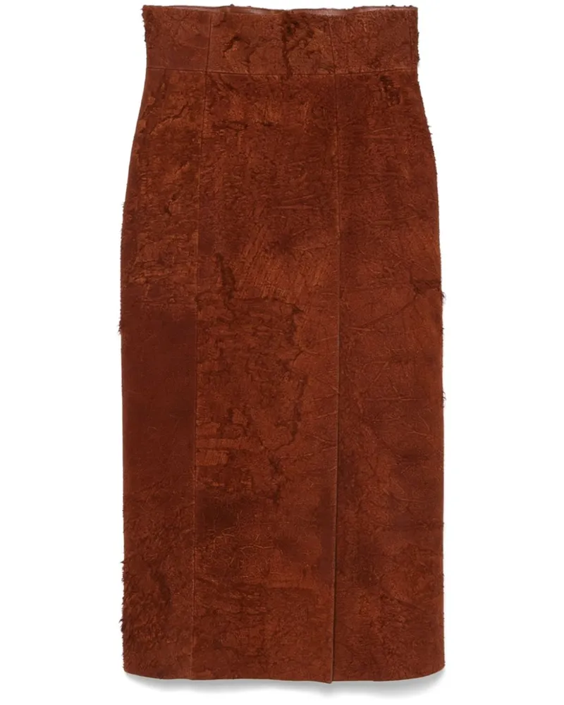 Alexander McQueen Midirock aus Wildleder - Braun Braun