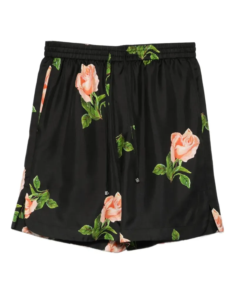 Nanushka Anish Shorts mit Rosen-Print - Schwarz Schwarz