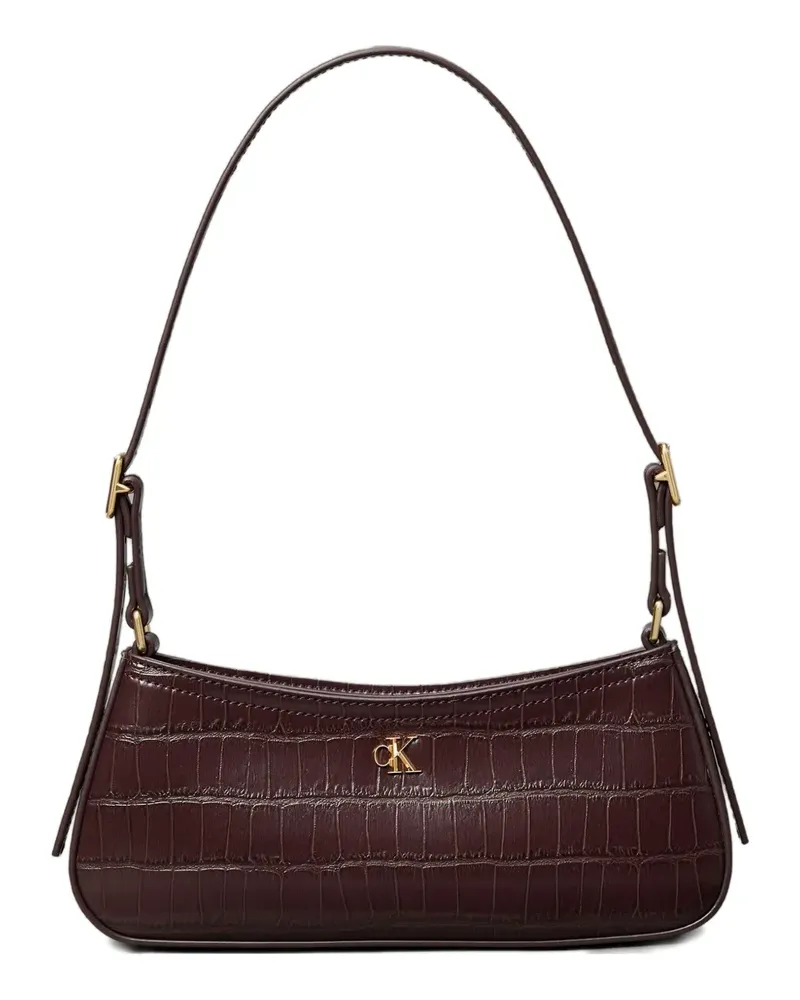 Calvin Klein Kleine Schultertasche mit Kroko-Optik - Braun Braun
