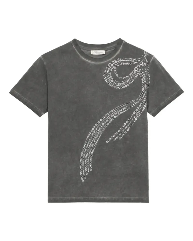 Blumarine T-Shirt mit Nieten - Grau Grau