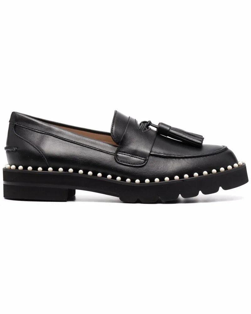 Stuart Weitzman Loafer mit Perlen - Schwarz Schwarz