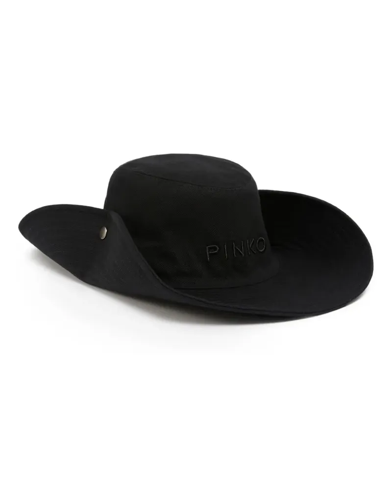 Pinko button-detail fedora hat - Schwarz Schwarz
